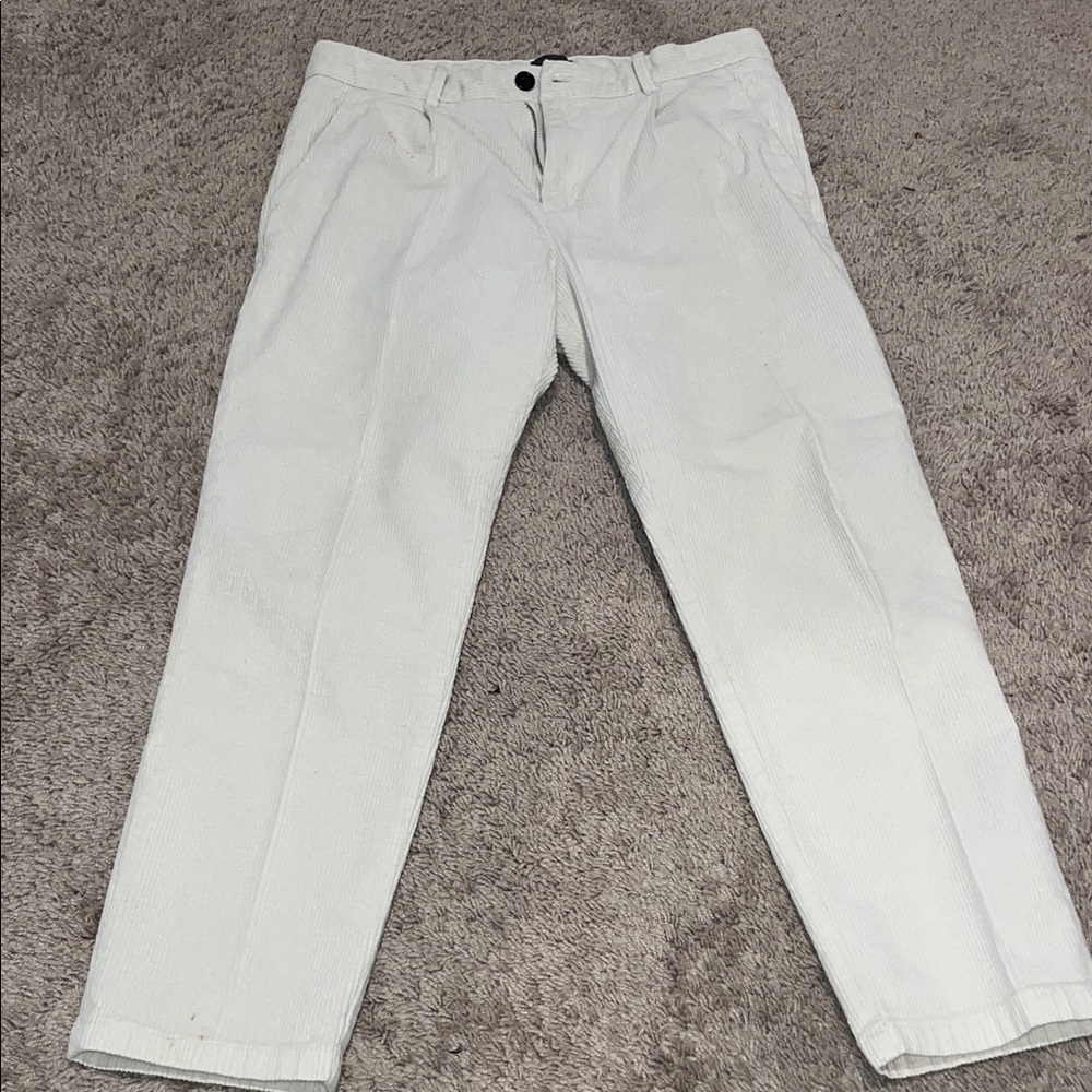3/$10 H&M Women's White Corduroy Pants - Picture 1 of 6